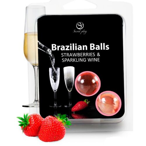 Palline Brazilian Balls Secretplay con lubrificante fragola e cava