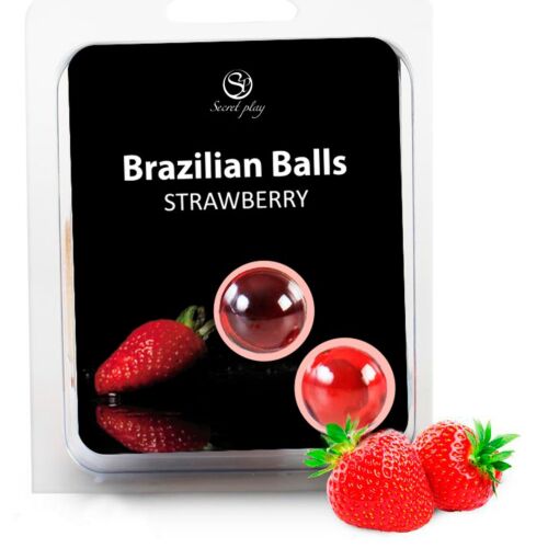 2 Palline Brazilian Balls Secretplay con Lubrificante Fragola