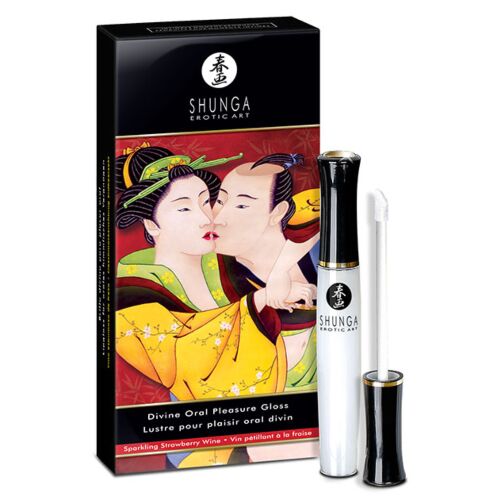 Gloss labiale Shunga Divino Fragola e Cava con effetto 3 in 1