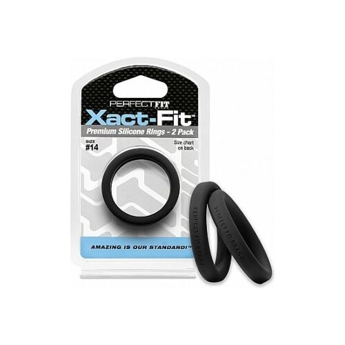 Confezione da 2 anelli in silicone Xact-fit 14,4 cm - nero