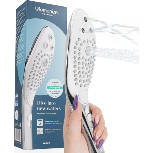 Soffione doccia Womanizer Wave con massaggio clitorideo