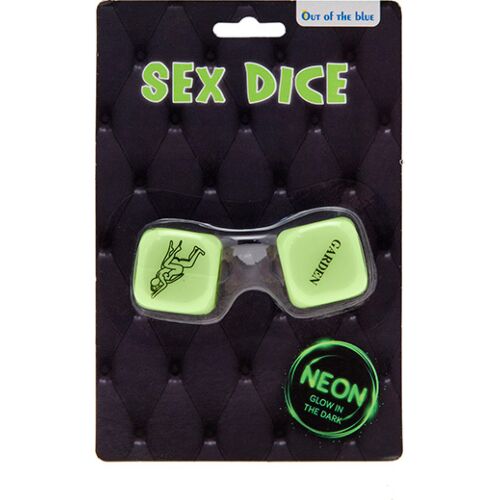 Dadi fluorescenti Out Of The Blue con frasi in inglese