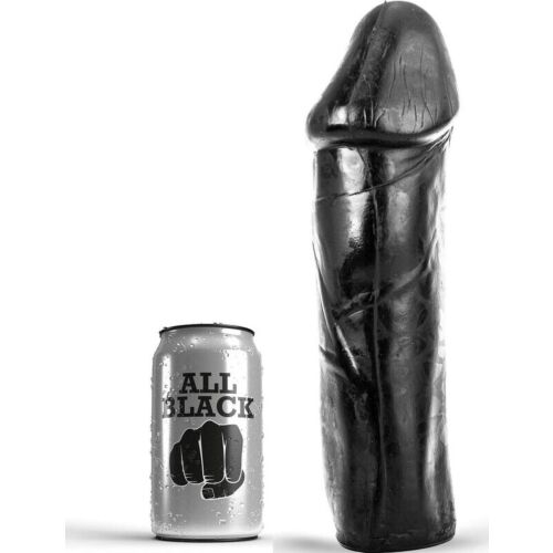 Dildo ALL BLACK 28 cm gambo solido senza testicoli