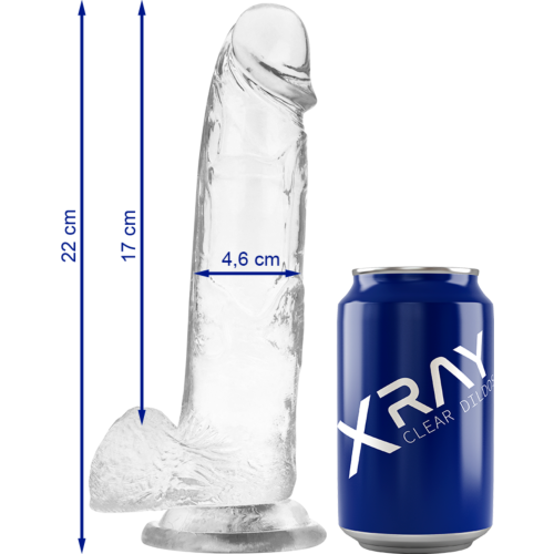 Dildo X RAY Clear 22 cm con base ventosa