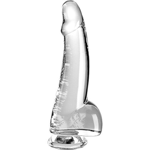 Dildo King Cock Clear 15.2 cm con testicoli