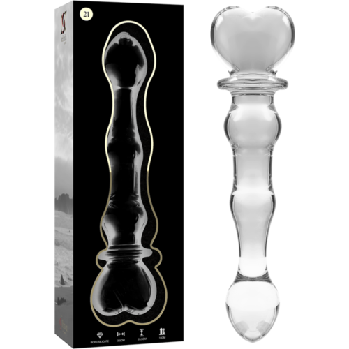 Dildo in vetro borosilicato nebuloso Trasparente