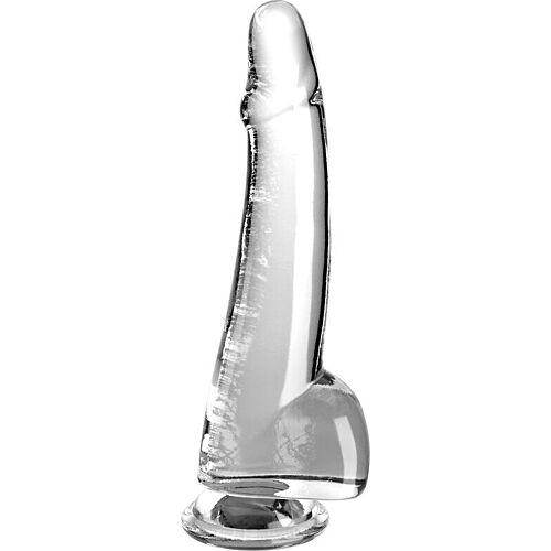 Dildo King Cock Clear 19 cm con testicoli e base a ventosa