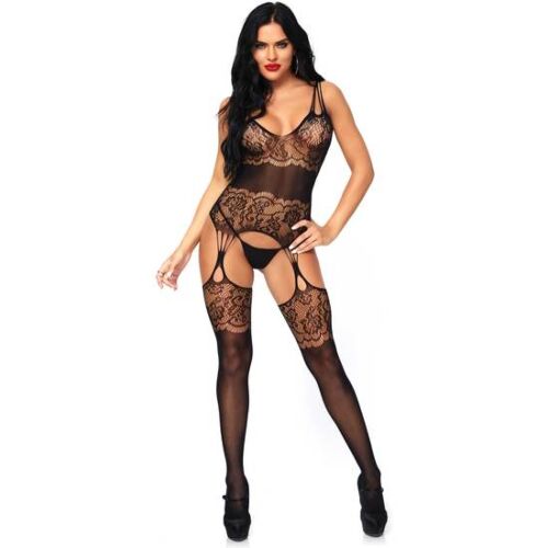 Giarrettiera in pizzo floreale bodystocking leg avenue
