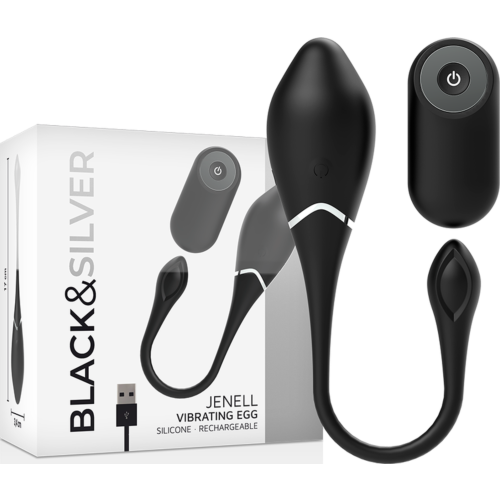 Vibratore bullet BLACK&SILVER Jenell con telecomando