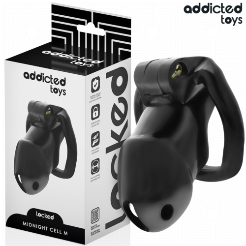 Jaula Pene ADDICTED TOYS LOCKED MINDNIGHT CELL con anelli regolabili
