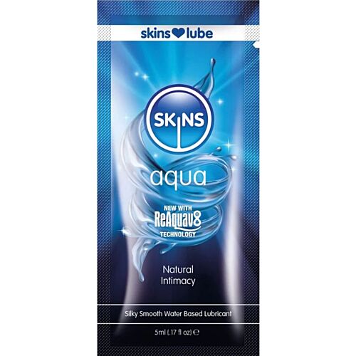Lubrificante a base d'acqua Skins Aqua 5 ml con reattività
