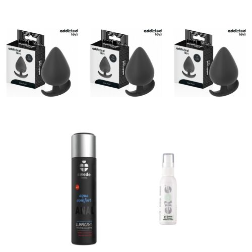 Kit di dilatazione anale progressiva con tre plug in silicone