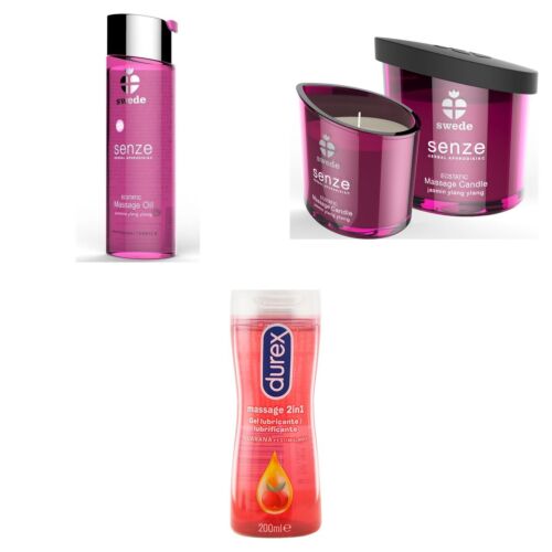 Kit per massaggio erotico con olio, candela e gel 2 in 1