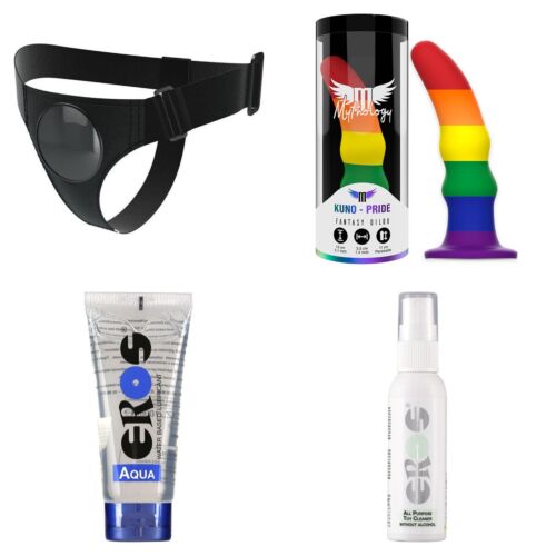Kit strap-on per principianti con imbracatura universale e dildo in silicone