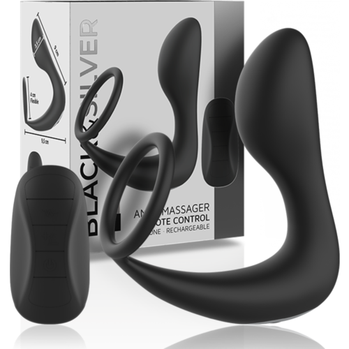 Vibratore anale con telecomando BLACK&SILVER