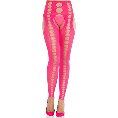 Medias Leg Avenue Rosa Neon Senza Cuciture