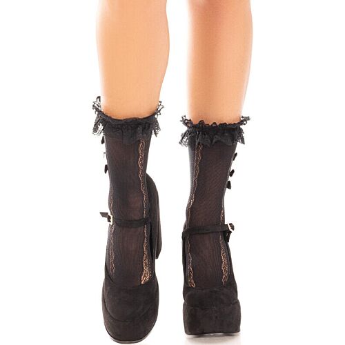 Medias Leg Avenue con volanti e cuori