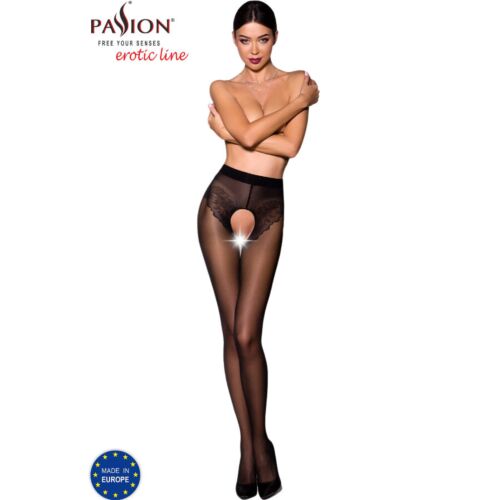 Medias PASSION WOMAN GARTER & STOCK 006 con taglio audace