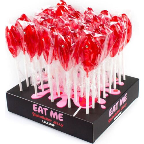 Pack da 40 lecca-lecca vagina alla fragola Secret Play con espositore