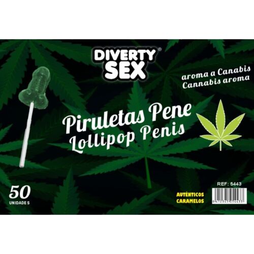 Piruletas DIABLO GOLOSO a forma di pene con aroma di cannabis
