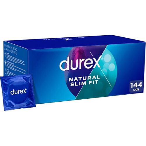Preservativi Durex Natural Slim Fit 144 unità - Taglia stretto