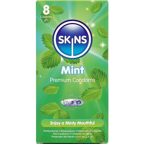 Preservativi SKINS Mint 8-Pack con Sapore Fresco
