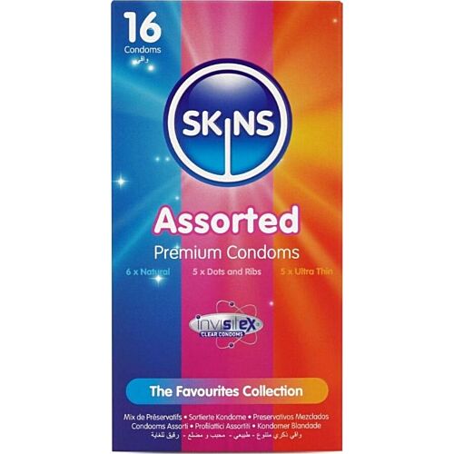 Preservativi SKINS Surtito Pack 16 con aroma di vaniglia