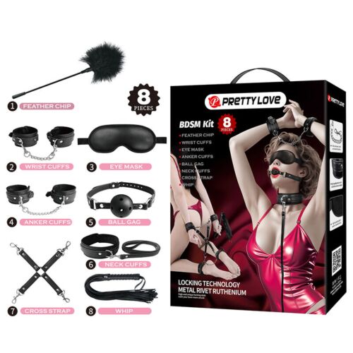Kit BDSM 8 pezzi Fun Toys per il gioco di coppia