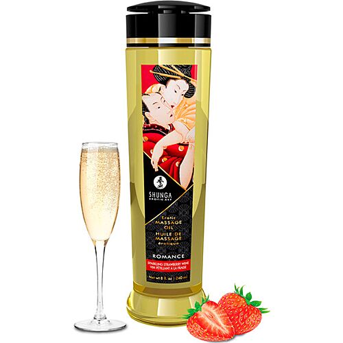 Olio da Massaggio SHUNGA Romance 240 ml con Aroma di Fragole