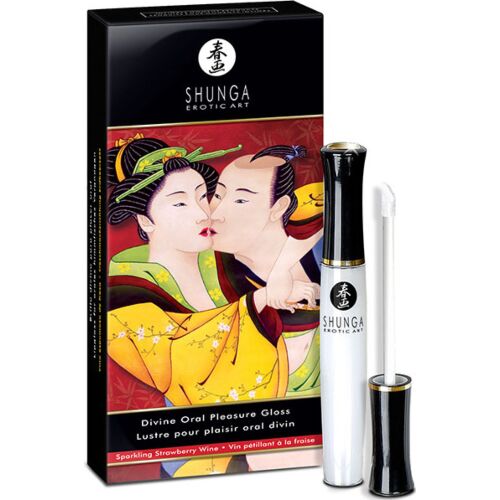 Gloss labiale Shunga Divino Fragola e Cava con effetto 3 in 1