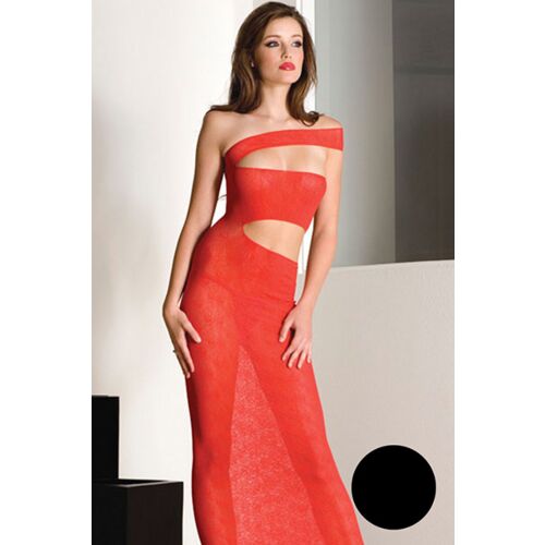 Abito lungo nero Music Legs con scollatura