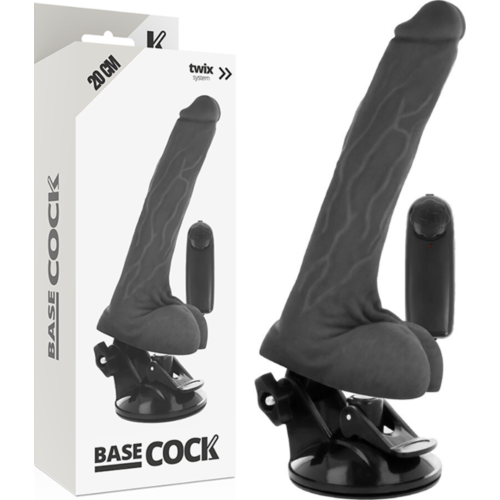 Vibratore BASECOCK 20 cm con telecomando e testicoli