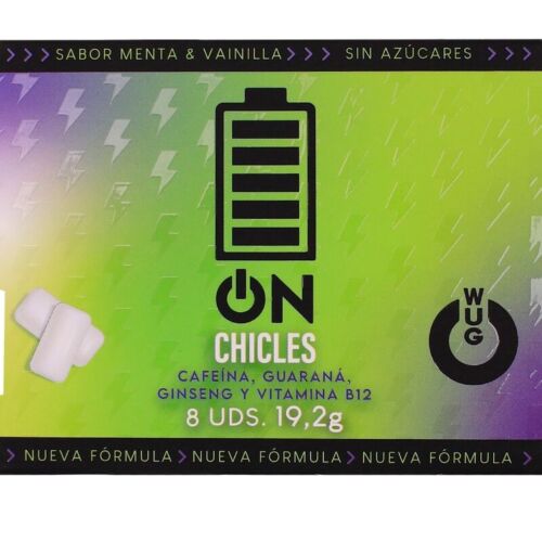 Chicle WUG GUM WUG ON con caffeina e guaranà