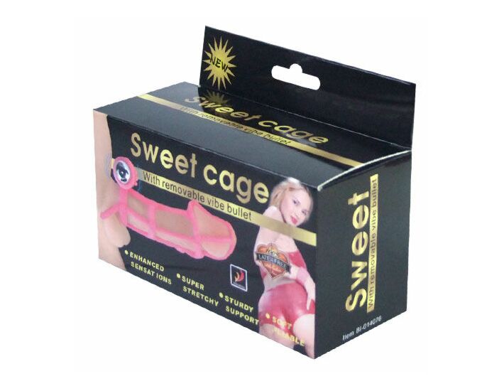 Anello e cover in silicone Sweet 10 ritmi per il pene rosa.