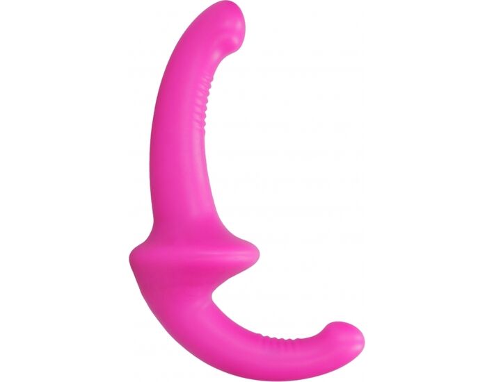 Dildo con imbracatura senza attacco in silicone - rosa