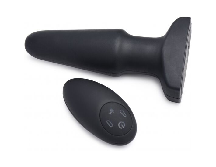 Plug anal de silicona, inflable y con vibrador de 10x