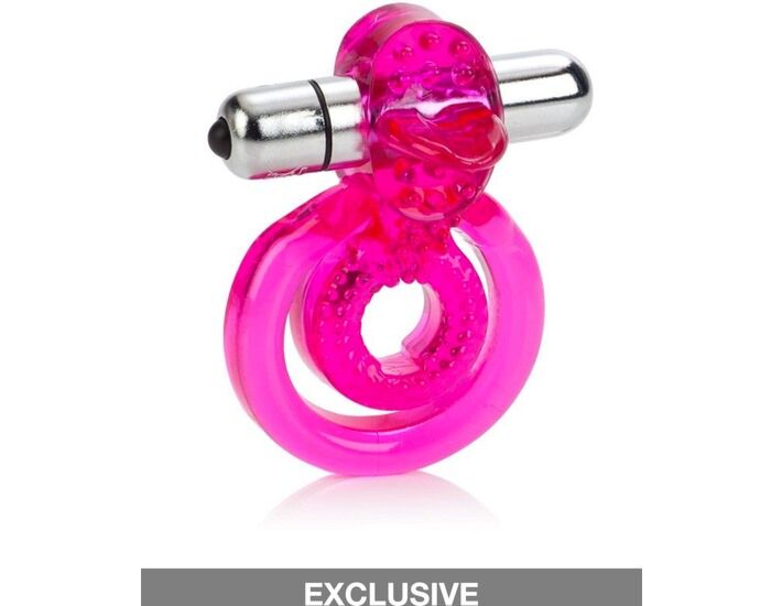 Anillo vibrador rosa  dual clit flicker