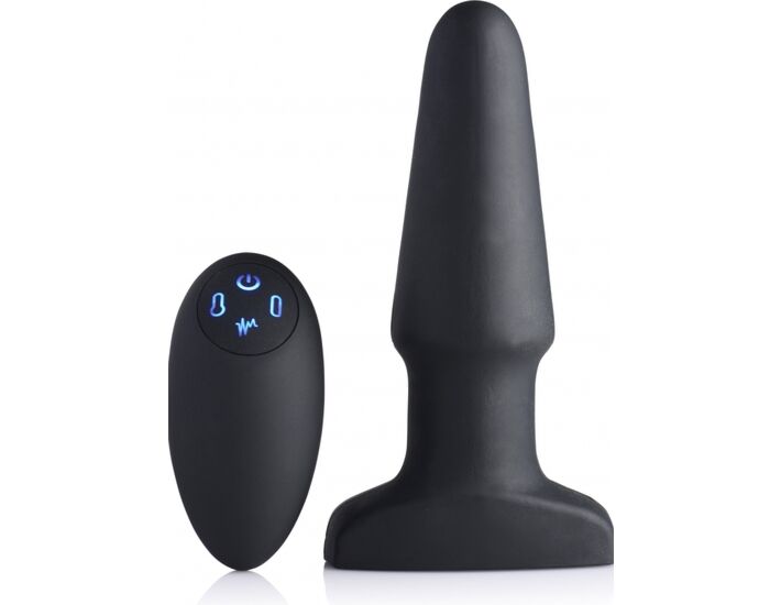 Plug anal de silicona, inflable y con vibrador de 10x