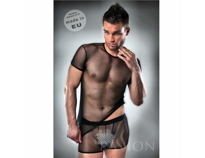 T-shirt + intimo 017 negro trasparente da passion s / m