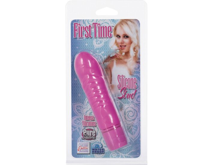 Vibratore in silicone rosa per la prima volta