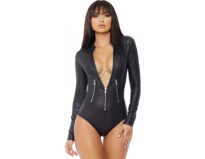 Body master scollo a V a maniche lunghe - nero