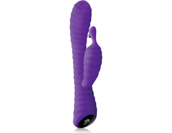 Coniglio increspato - vibratore in silicone viola