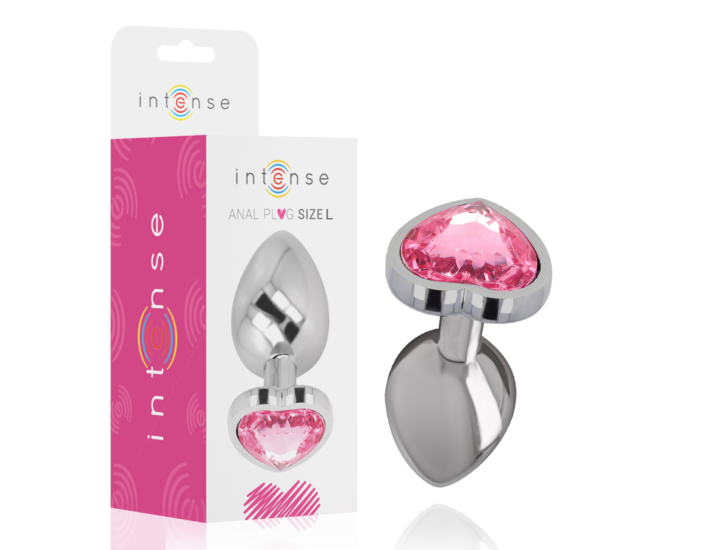 Spina Anale in Alluminio a Forma di Cuore Rosa - Intenso