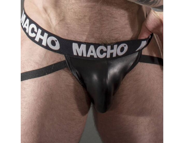 Jock in pelle nera MachoX25