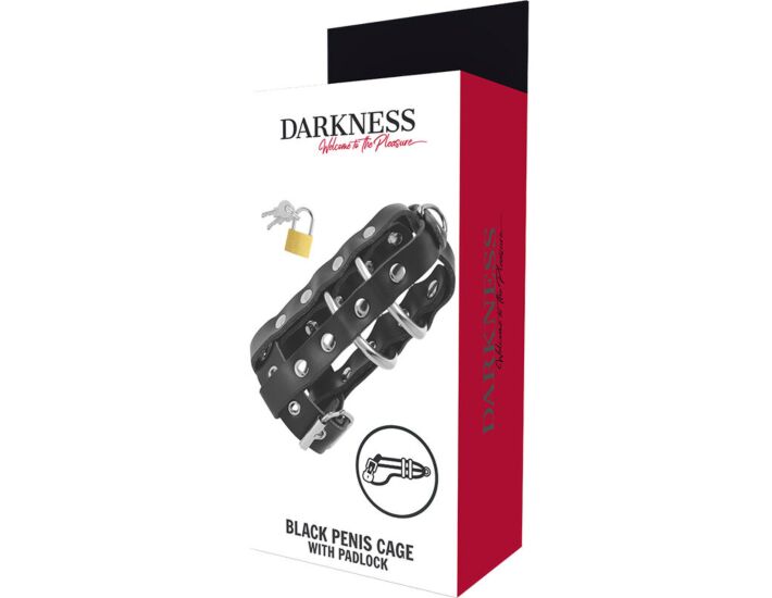 Cage in pelle con lucchetto DarkLock