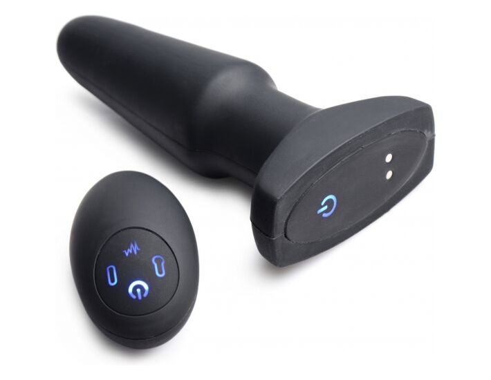 Plug anal de silicona, inflable y con vibrador de 10x