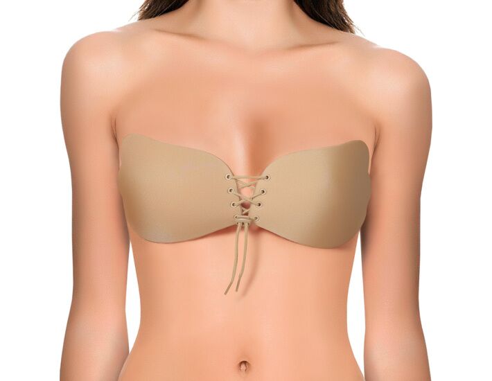 Reggiseno autoadesivo senza spalline liscio invisibile - beige