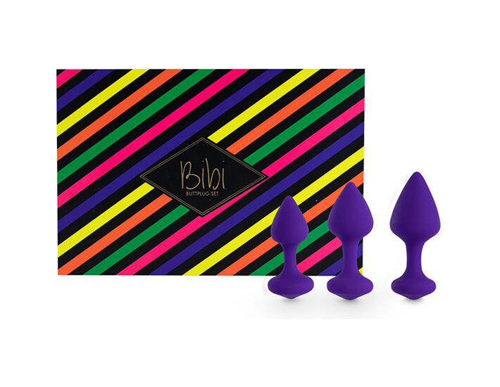 Feelztoys - kit bibi di 3 tappi in silicone - viola
