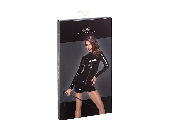 Mini abito in pvc manica lunga - nero