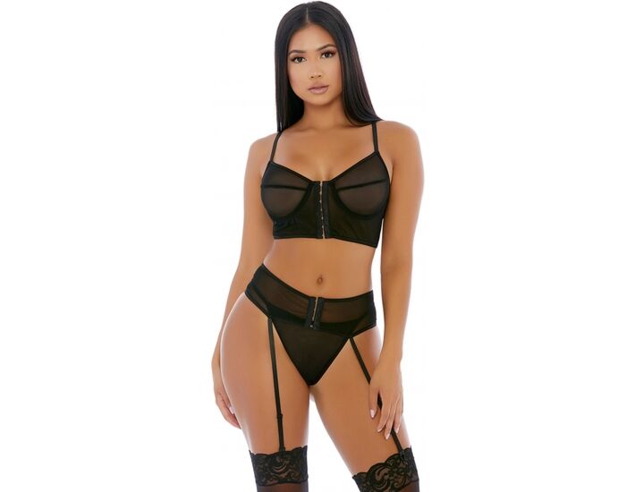 Get the hook lingerie conjunto negro
